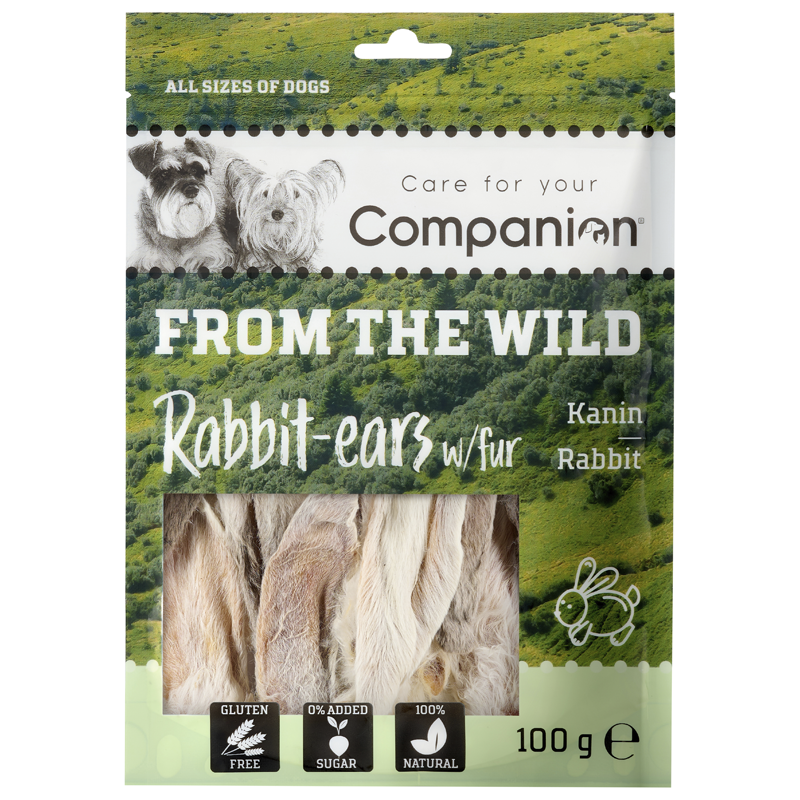 Companion FROM THE WILD, kaninøre med pels 100g