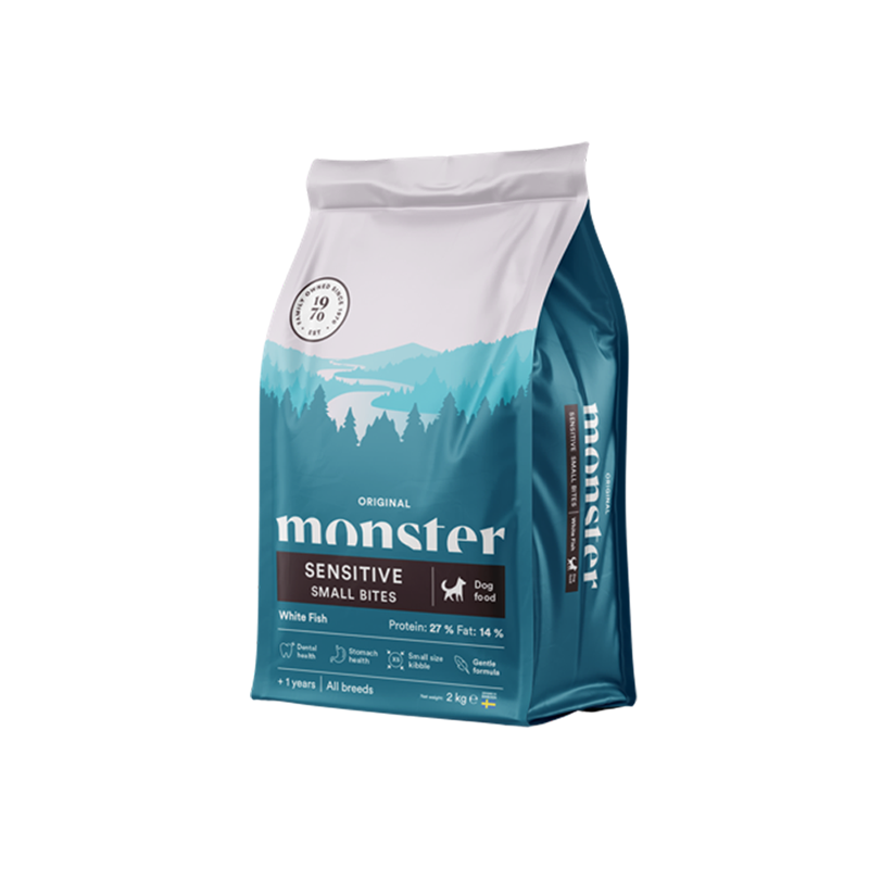 Monster Original Sensitive White Fish, SMALL bites 2 kg